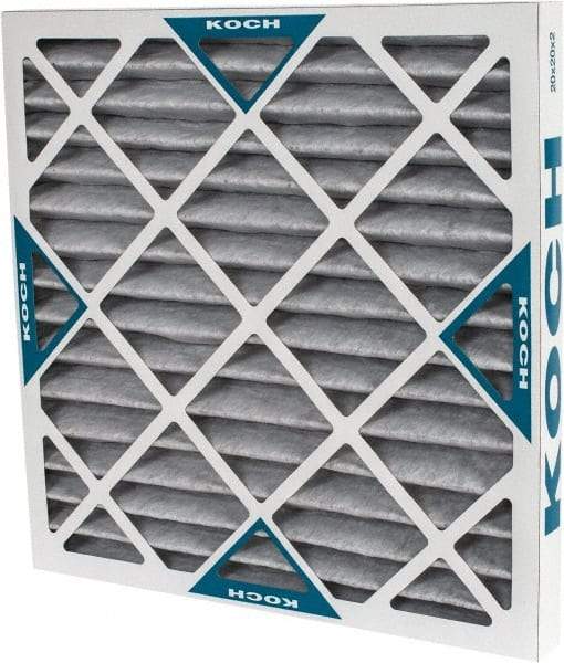 Made in USA - 20" Noml Height x 20" Noml Width x 2" Noml Depth, 70% Capture Efficiency, Wire-Backed Pleated Air Filter - MERV 8, Cotton/Polyester & Activated Carbon, Integrated Beverage Board Frame, 500 Max FPM, 1,400 CFM, For Any Unit - Exact Tool & Supply