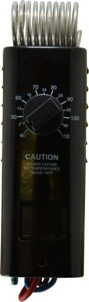 TPI - 40 to 110°F, 1 Heat, 1 Cool, Industrial Thermostat (Coiled Bulb with Wire Leads) - 125 to 277 Volts, Snap Acting Switch - Exact Tool & Supply