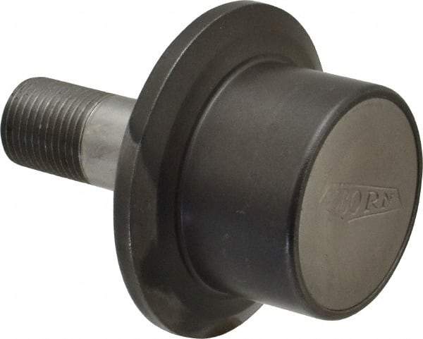 Osborn International - 1-1/2" Roller Diam x 1-3/16" Width, 5/8" Stud Diam x 1-1/2" Length, Flanged Concentric Stud Load Runner - Steel, 3/4" Thread Length, 5/8-18 Thread, 2-11/16" OAL, 1,100 Lb Dynamic Cap - Exact Tool & Supply
