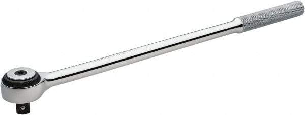 Proto - 1/2" Drive Round Head Standard Ratchet - Chrome Finish, 16" OAL, 72 Gear Teeth, Standard Head - Exact Tool & Supply