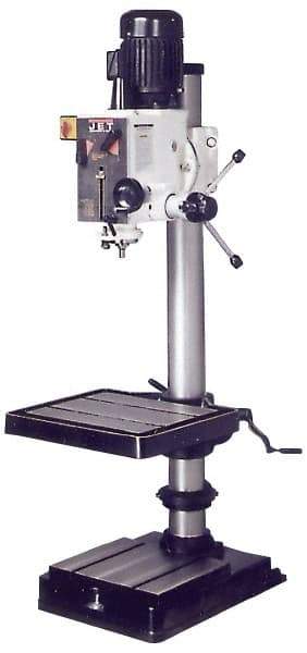 Jet - 20" Swing, Geared Head Drill Press - 12 Speed, 2 hp, Three Phase - Exact Tool & Supply
