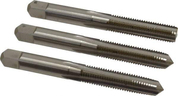 Hertel - 5/16-24 UNF, 4 Flute, Bottoming, Plug & Taper, Bright Finish, High Speed Steel Tap Set - 2-23/32" OAL, 2B/3B Class of Fit - Exact Tool & Supply