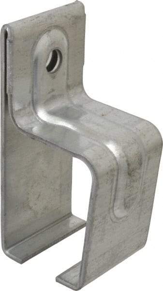 National Mfg. - 300 Lb Capacity, Galvanized, Single Box Rail Bracket - 2" Long, 4-1/2" High, 2-1/4" Wide - Exact Tool & Supply