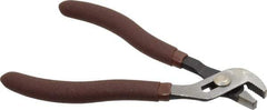 Paramount - 4-3/4" OAL, 1/2" Max Capacity, 3 Position Gooseneck Tongue & Groove Pliers - Serrated Straight Jaws, Standard Head, Plastic Dipped Handles - Exact Tool & Supply