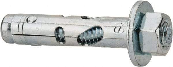 Powers Fasteners - 3/8" Diam, 3/8" Drill, 1-7/8" OAL, 1/2" Min Embedment Sleeve Concrete Anchor - 1018 Steel, Hex Nut Head, Hex Drive - Exact Tool & Supply