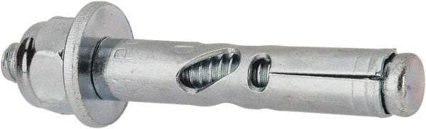 Powers Fasteners - 1/4" Diam, 1/4" Drill, 1-3/8" OAL, Sleeve Concrete Anchor - 1018 Steel, Acorn Nut Head, Hex Drive - Exact Tool & Supply