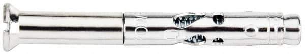 Powers Fasteners - 1/4" Diam, 1/4" Drill, 1-1/8" OAL, Sleeve Concrete Anchor - 1018 Steel, Flat Head, Combination Slotted/Phillips Drive - Exact Tool & Supply
