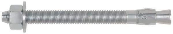 Powers Fasteners - 1/2" Diam, 1/2" Drill, 10" OAL, 1-1/2" Min Embedment Wedge Expansion Concrete Anchor - 1018 Steel, Zinc-Plated Finish, Hex Nut Head, Hex Drive, 8-1/4" Thread Length - Exact Tool & Supply