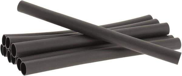 3M - 6" Long, 3:1, Polyolefin Heat Shrink Electrical Tubing - Black - Exact Tool & Supply