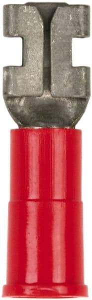 3M - 22 to 18 AWG, Vinyl, Partially Insulated, Female Wire Disconnect - 3/16 Inch Wide Tab, Red, RoHS 2011/65/EU Compliant - Exact Tool & Supply