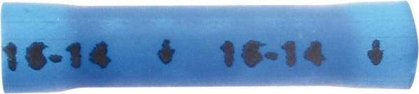3M - 16 to 14 AWG Compatible, Vinyl Fully Insulated, Crimp-On Butt Splice Terminal - 2 Wire Entries, 1.08" OAL, Blue - Exact Tool & Supply