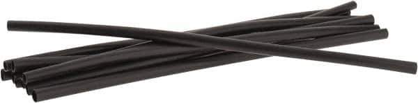 3M - 6" Long, 2:1, Polyolefin Heat Shrink Electrical Tubing - Black - Exact Tool & Supply