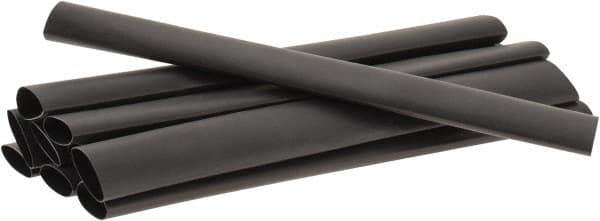 3M - 6" Long, 2:1, Polyolefin Heat Shrink Electrical Tubing - Black - Exact Tool & Supply