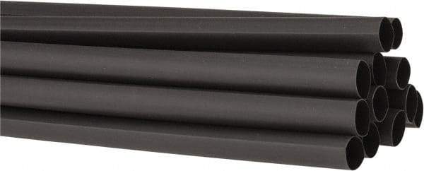 3M - 48" Long, 2:1, Polyolefin Heat Shrink Electrical Tubing - Black - Exact Tool & Supply
