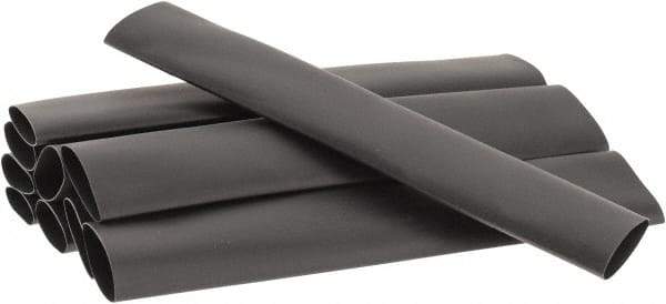 3M - 6" Long, 2:1, Polyolefin Heat Shrink Electrical Tubing - Black - Exact Tool & Supply