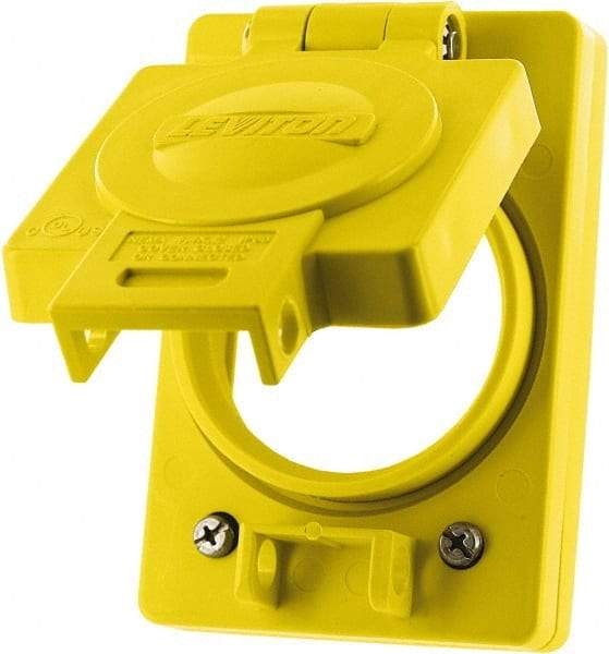 Leviton - 1 Gang, (0) Knockouts, PVC Rectangle Floor Box - Exact Tool & Supply