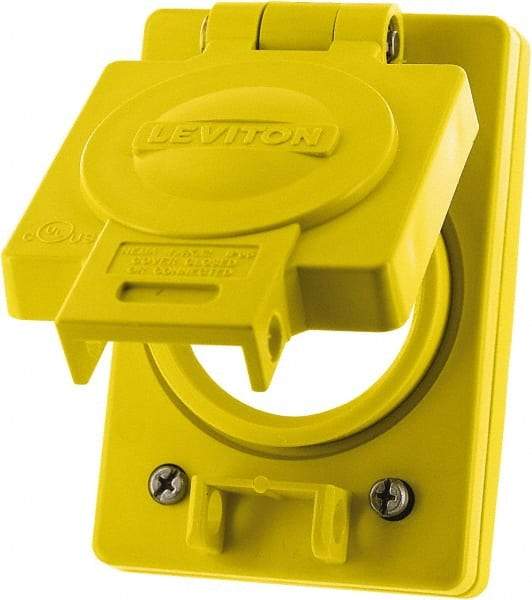 Leviton - 1 Gang, (0) Knockouts, PVC Rectangle Floor Box - Exact Tool & Supply