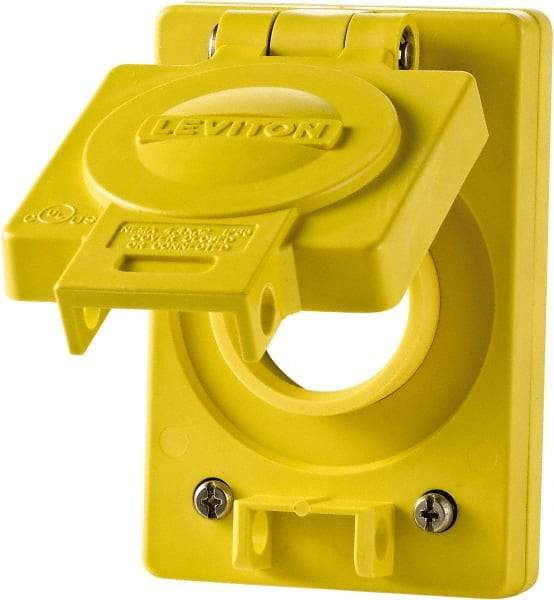 Leviton - 1 Gang, (0) Knockouts, PVC Rectangle Ceiling Box - 4" Overall Height x 4" Overall Width - Exact Tool & Supply