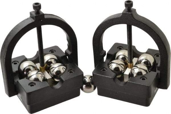 SPI - 3/16 to 15" Capacity, 90° Angle, Cast Iron Ball Bearing V-Block - 4-3/4" Long x 4-3/4" x 1-5/8" Wide, Sold as 2 Block Set - Exact Tool & Supply