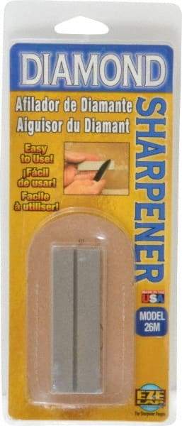 Eze Lap - 3" Long x 1" Wide x 1/4" Thick, Diam ond Sharpening Stone - Flat, 400 Grit, Medium Grade - Exact Tool & Supply