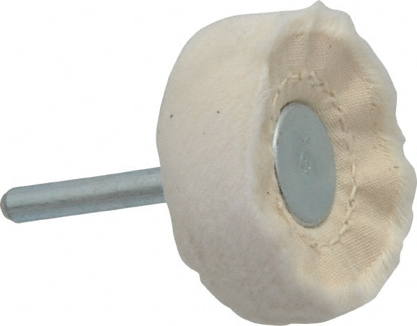Made in USA - 2" Diam x 3/4" Thick, Loose Sewn Mounted Buffing Wheel - Exact Tool & Supply