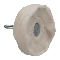 Made in USA - 3" Diam x 3/4" Thick, Loose Sewn Mounted Buffing Wheel - Exact Tool & Supply