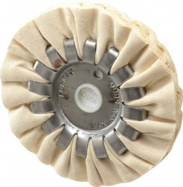 Made in USA - 4" Diam x 1/2" Thick Unmounted Buffing Wheel - 14 Ply, Bias Cut, 1/2" Arbor Hole - Exact Tool & Supply