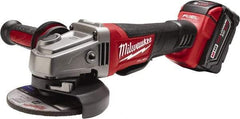 Milwaukee Tool - 4-1/2 & 5" Wheel Diam, 8,500 RPM, Cordless Angle & Disc Grinder - 5/8-11 Spindle, 18 Volts - Exact Tool & Supply