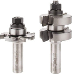 Freud - 1/4" Cut Diam, 1.3438" Length of Cut, 0 Flute Tongue & Groove Edge Profile Router Bit - Carbide-Tipped, 1/2" Shank Diam, 3-1/4" OAL, Proprietary Coating - Exact Tool & Supply