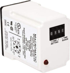 Macromatic - 8 Pin, 999 hr Delay, Multiple Range DPDT Time Delay Relay - 10 Contact Amp, 240 VAC, Pushbutton Thumbwheel - Exact Tool & Supply
