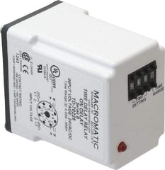 Macromatic - 8 Pin, 999 hr Delay, Multiple Range DPDT Time Delay Relay - 10 Contact Amp, 24 VAC/VDC, Pushbutton Thumbwheel - Exact Tool & Supply