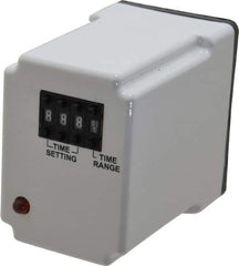 Macromatic - 11 Pin, 999 hr Delay, Multiple Range DPDT Time Delay Relay - 10 Contact Amp, 120 VAC/VDC, Pushbutton Thumbwheel - Exact Tool & Supply