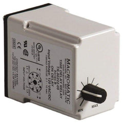 Macromatic - 8 Pin, Multiple Range DPDT Time Delay Relay - 10 Contact Amp, 120 VAC/VDC, Knob - Exact Tool & Supply