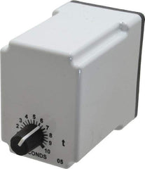Macromatic - 8 Pin, Multiple Range DPDT Time Delay Relay - 10 Contact Amp, 120 VAC/VDC, Knob - Exact Tool & Supply