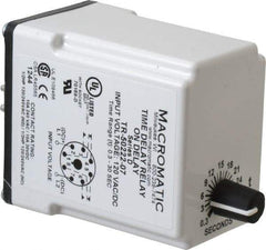 Macromatic - 8 Pin, Multiple Range DPDT Time Delay Relay - 10 Contact Amp, 120 VAC/VDC, Knob - Exact Tool & Supply