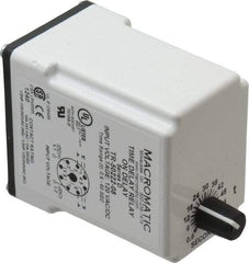 Macromatic - 8 Pin, Multiple Range DPDT Time Delay Relay - 10 Contact Amp, 120 VAC/VDC, Knob - Exact Tool & Supply