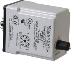 Macromatic - 8 Pin, 10 min Delay, Multiple Range DPDT Time Delay Relay - 10 Contact Amp, 120 VAC/VDC, Knob - Exact Tool & Supply