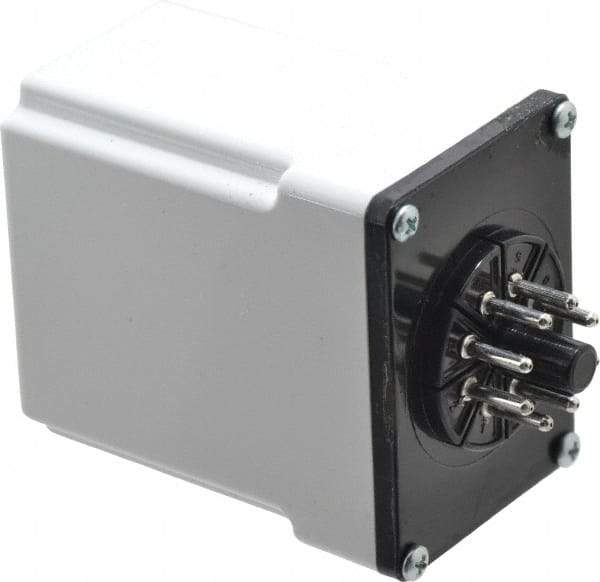 Macromatic - 8 Pin, Multiple Range DPDT Time Delay Relay - 10 Contact Amp, 120 VAC/VDC, Knob - Exact Tool & Supply