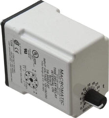 Macromatic - 8 Pin, Multiple Range DPDT Time Delay Relay - 10 Contact Amp, 120 VAC/VDC, Knob - Exact Tool & Supply