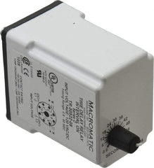Macromatic - 8 Pin, Multiple Range DPDT Time Delay Relay - 10 Contact Amp, 120 VAC/VDC, Knob - Exact Tool & Supply