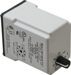 Macromatic - 8 Pin, Multiple Range DPDT Time Delay Relay - 10 Contact Amp, 120 VAC/VDC, Knob - Exact Tool & Supply