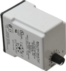 Macromatic - 8 Pin, 10 min Delay, Multiple Range DPDT Time Delay Relay - 10 Contact Amp, 120 VAC/VDC, Knob - Exact Tool & Supply