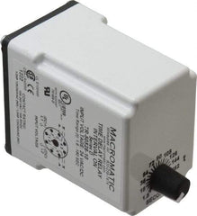 Macromatic - 8 Pin, Multiple Range DPDT Time Delay Relay - 10 Contact Amp, 24 VAC/VDC, Knob - Exact Tool & Supply