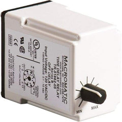 Macromatic - 11 Pin, 0.3 to 30 min Delay, Multiple Range DPDT Time Delay Relay - 10 Contact Amp, 120 VAC/VDC, Knob - Exact Tool & Supply