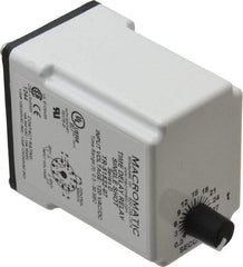 Macromatic - 11 Pin, Multiple Range DPDT Time Delay Relay - 10 Contact Amp, 120 VAC/VDC, Knob - Exact Tool & Supply
