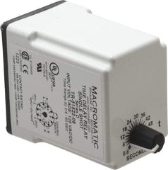 Macromatic - 11 Pin, Multiple Range DPDT Time Delay Relay - 10 Contact Amp, 120 VAC/VDC, Knob - Exact Tool & Supply