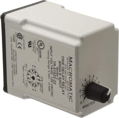 Macromatic - 11 Pin, 10 min Delay, Multiple Range DPDT Time Delay Relay - 10 Contact Amp, 120 VAC/VDC, Knob - Exact Tool & Supply