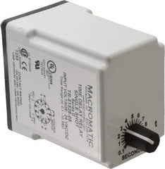 Macromatic - 11 Pin, Multiple Range DPDT Time Delay Relay - 10 Contact Amp, 24 VAC/VDC, Knob - Exact Tool & Supply