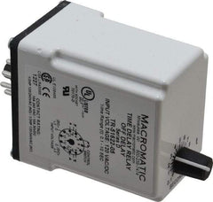 Macromatic - 11 Pin, Multiple Range DPDT Time Delay Relay - 10 Contact Amp, 120 VAC/VDC, Knob - Exact Tool & Supply