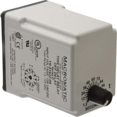 Macromatic - 11 Pin, Multiple Range DPDT Time Delay Relay - 10 Contact Amp, 120 VAC/VDC, Knob - Exact Tool & Supply